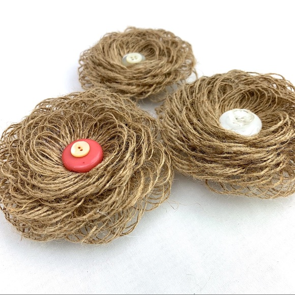 Burlap Flower Magnets Country Chic Decor - Picture 4 of 8